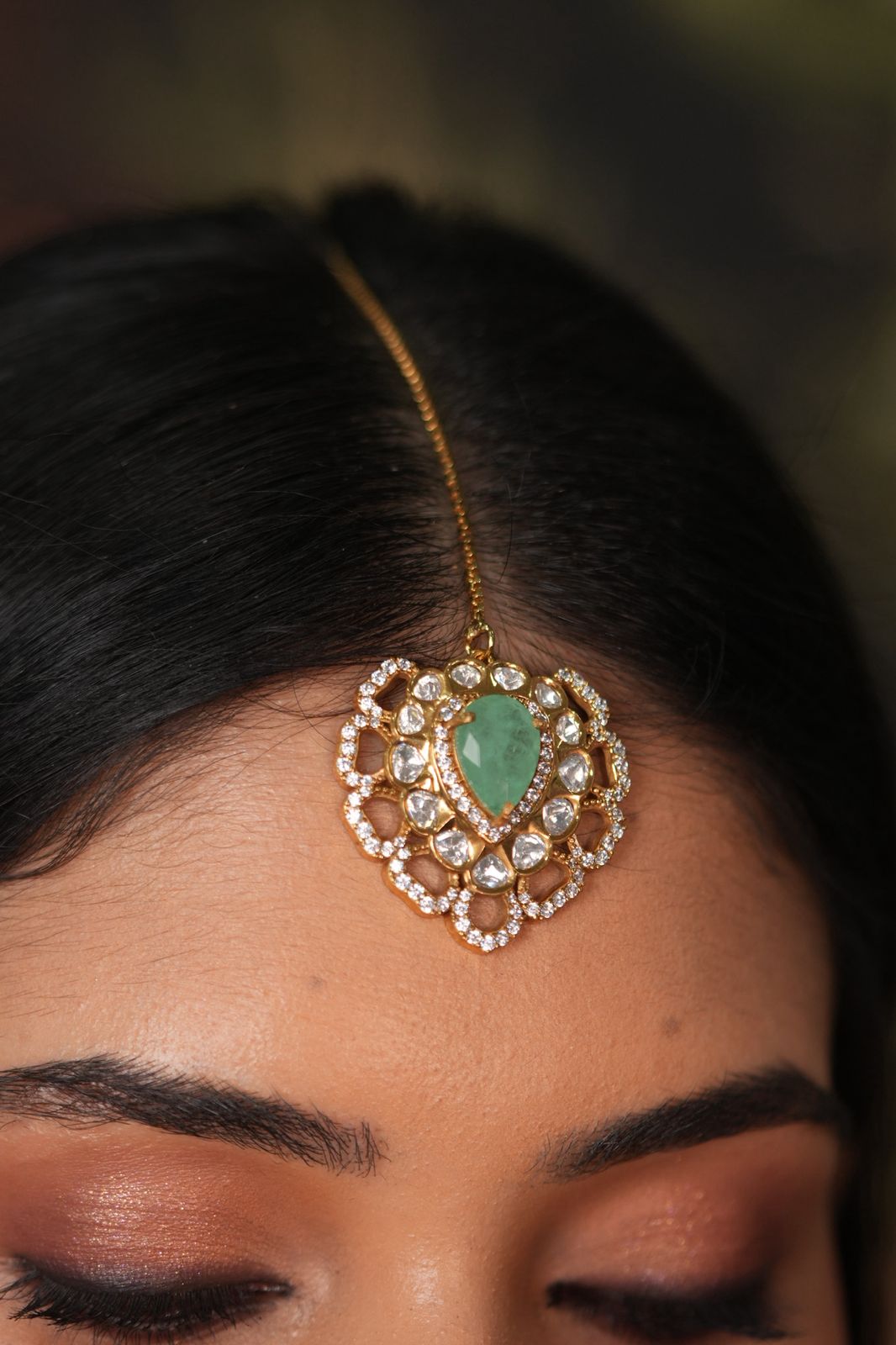Heena Bridal Polki Moissanite Choker Set with Tika