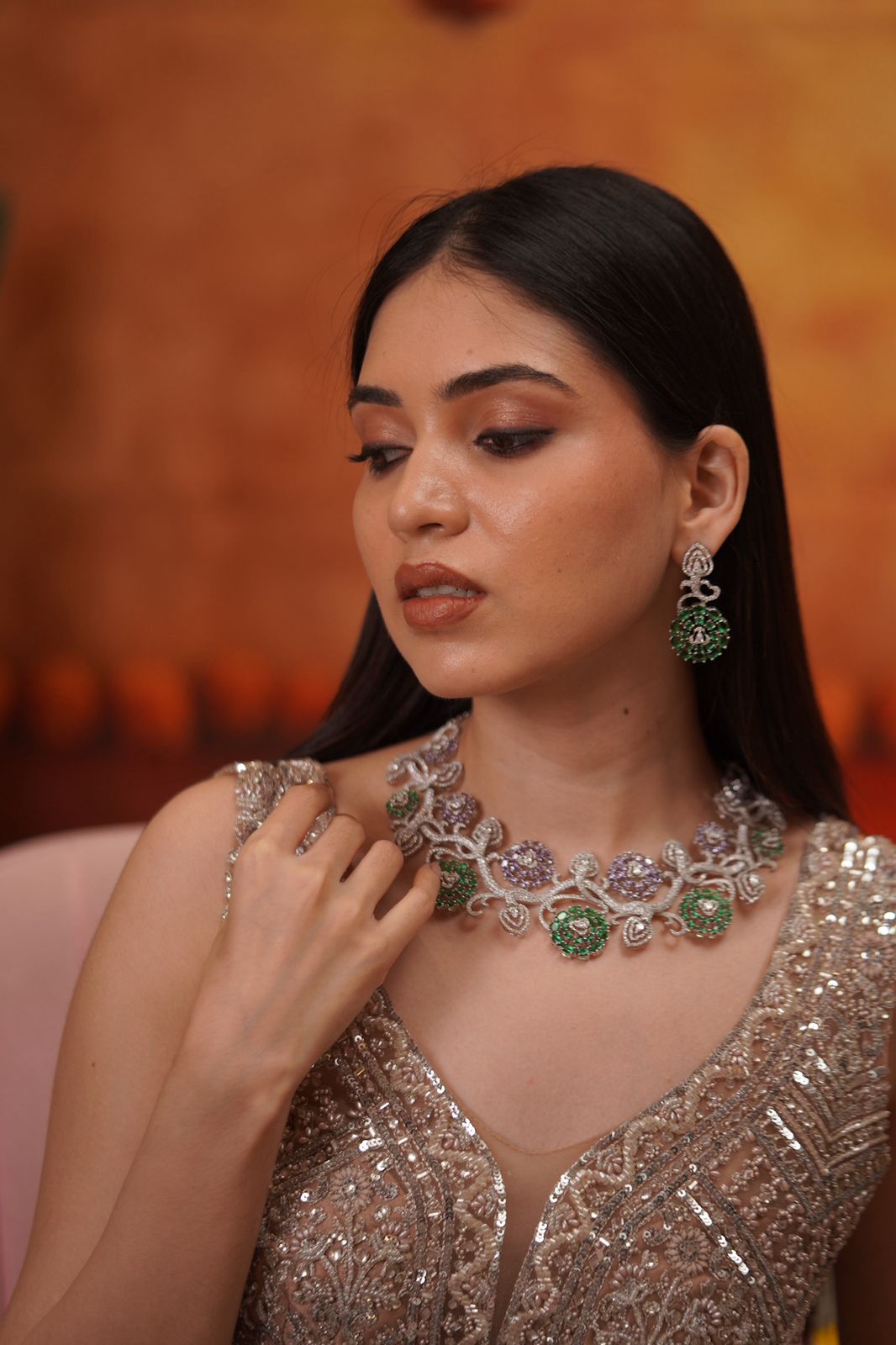 Fairy’s paradise floral Diamond Necklace Set