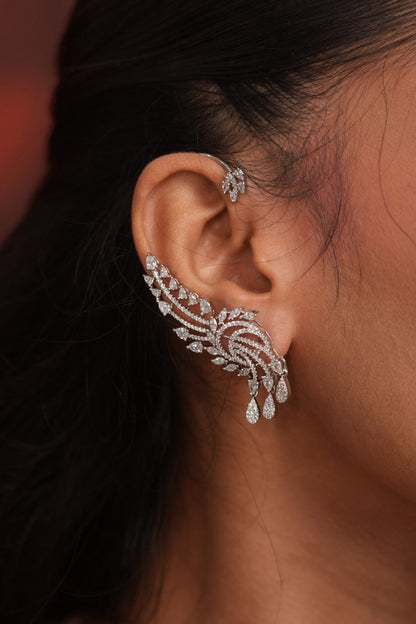 Laura Diamond dangling Drops  Earcuff Earring