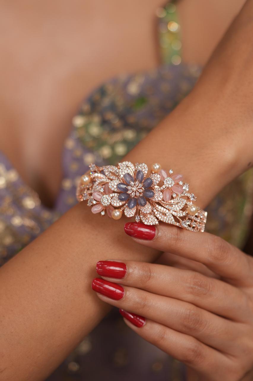 Rosevine Tassel Diamond Pastel Kada | Enchanted Garden