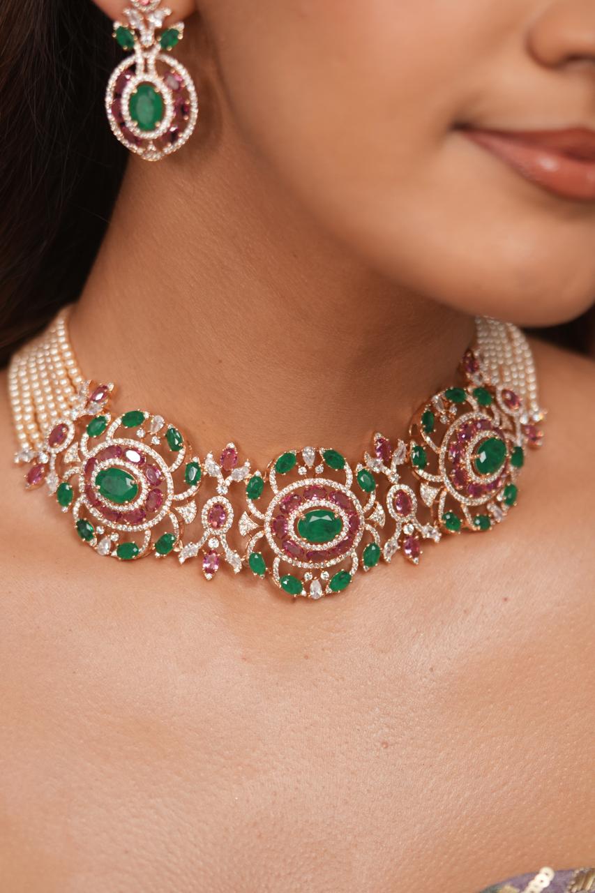 Emerald Rose Bloom Diamond Pastel Set | Enchanted Garden