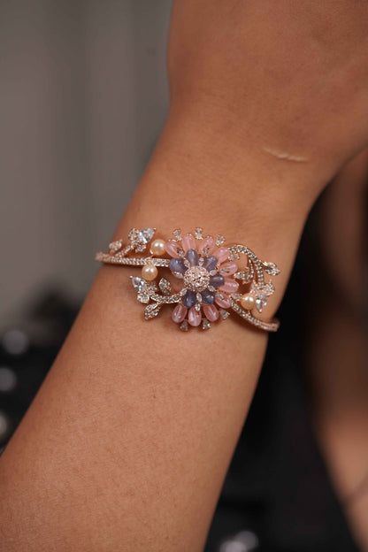Glistening Blossom Diamond Pastel Kada | Enchanted Garden