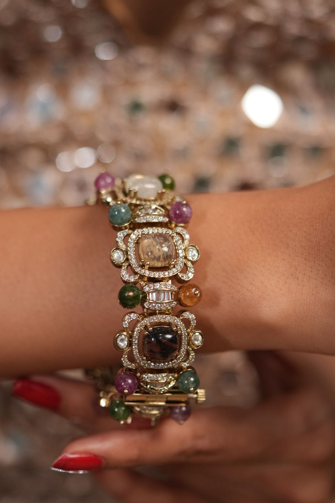 Sabhya Bijooriya Multicolour Gemstone Kada | GemZ