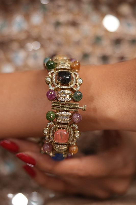 Sabhya Bijooriya Multicolour Gemstone Kada | GemZ