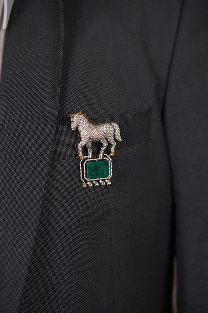 Malia Diamond Horse Brooch | Men & women