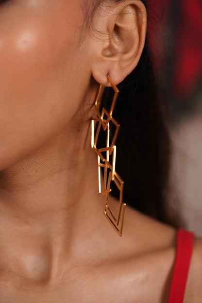 Edgy Rectangle Gala Earring