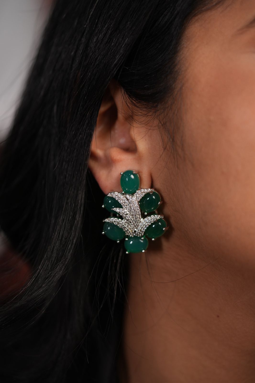 Barbara Gemstone Diamond Premium Big Studs | GemZ