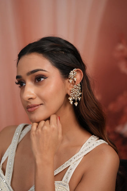 Rajgharana Polki Designer Earring | Indian Earcuff