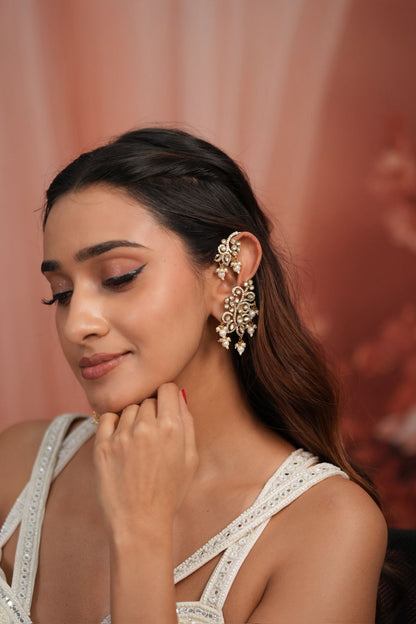 Rajgharana Polki Designer Earring | Indian Earcuff