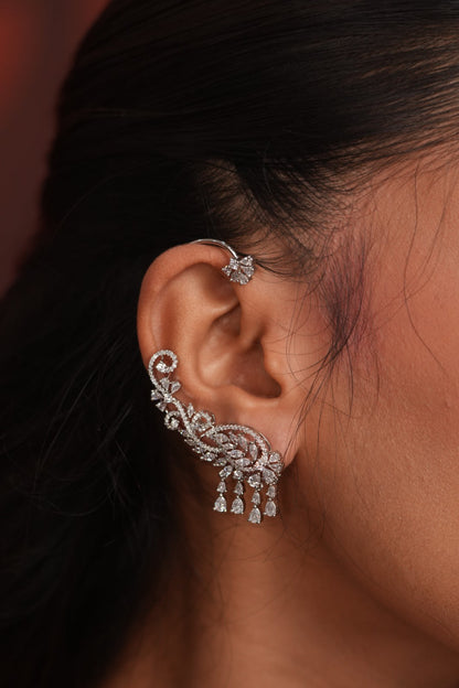 Bijli Diamond Dangling Earcuff Earring