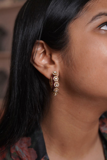Manju Half Polki Half Pearl 2 in 1 Meenakari IndoWestern Bali