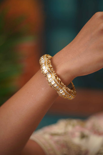 Lykaa Moissanite Half Gokhru Polki Kada