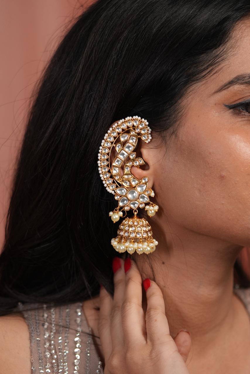 Barse Phool Big Polki Indian Earcuff Jhumka