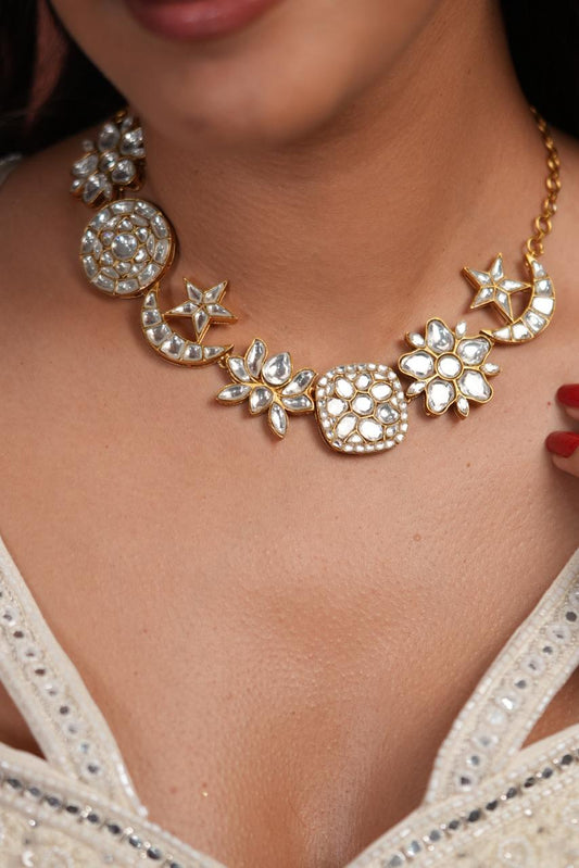 Swades Polki 2 in 1 Choker & Necklace Set