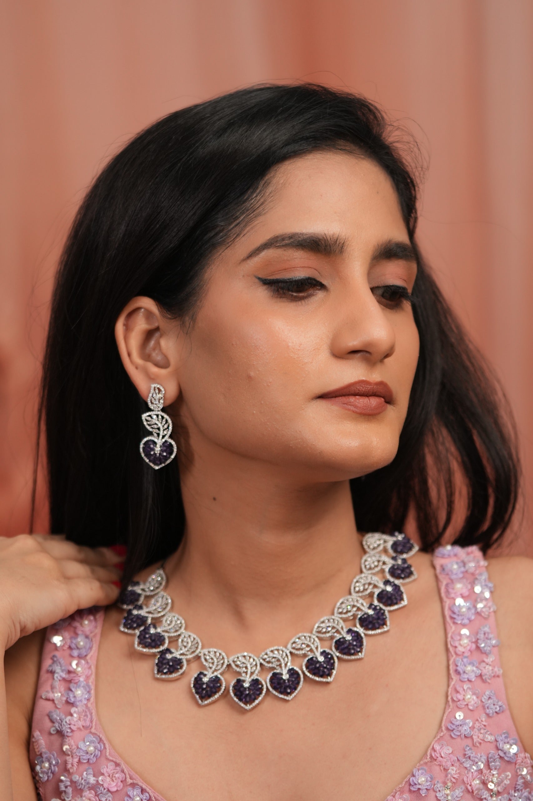 Princess Amorette Pastel Beaded Diamond Necklace Set | LaLa Land 2.0