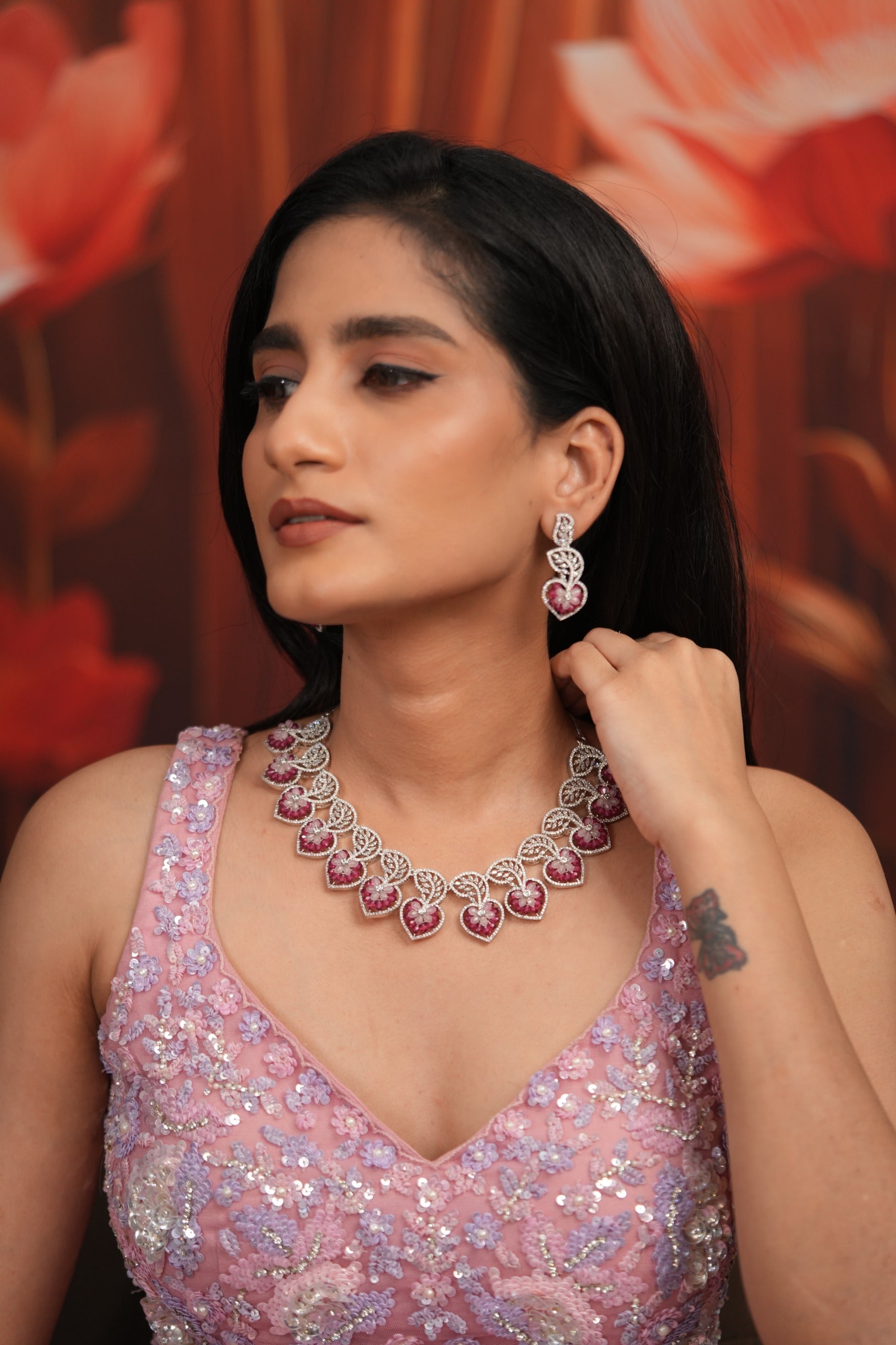 Princess Amorette Pastel Beaded Diamond Necklace Set | LaLa Land 2.0