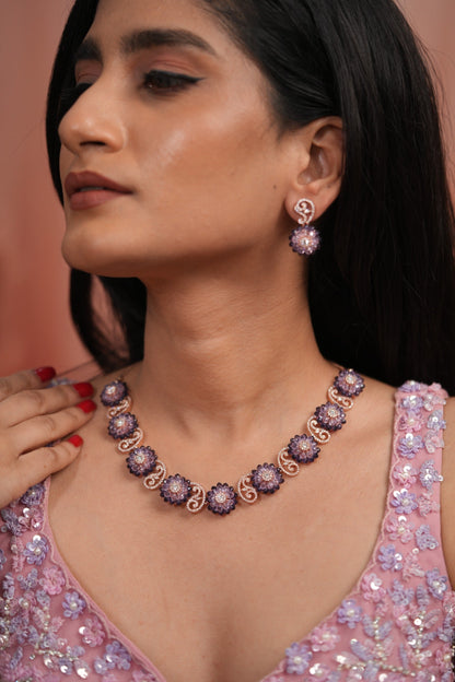 Bloom Symphony Pastel Beaded Diamond Necklace Set | LaLa Land 2.0