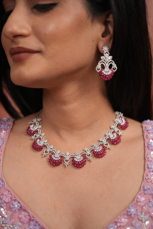 Petaline Grace Pastel Beaded Diamond Necklace Set | LaLa Land 2.0