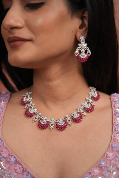 Petaline Grace Pastel Beaded Diamond Necklace Set | LaLa Land 2.0