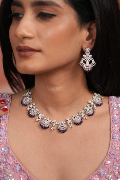 Petaline Grace Pastel Beaded Diamond Necklace Set | LaLa Land 2.0
