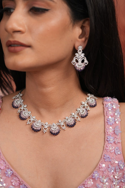 Petaline Grace Pastel Beaded Diamond Necklace Set | LaLa Land 2.0