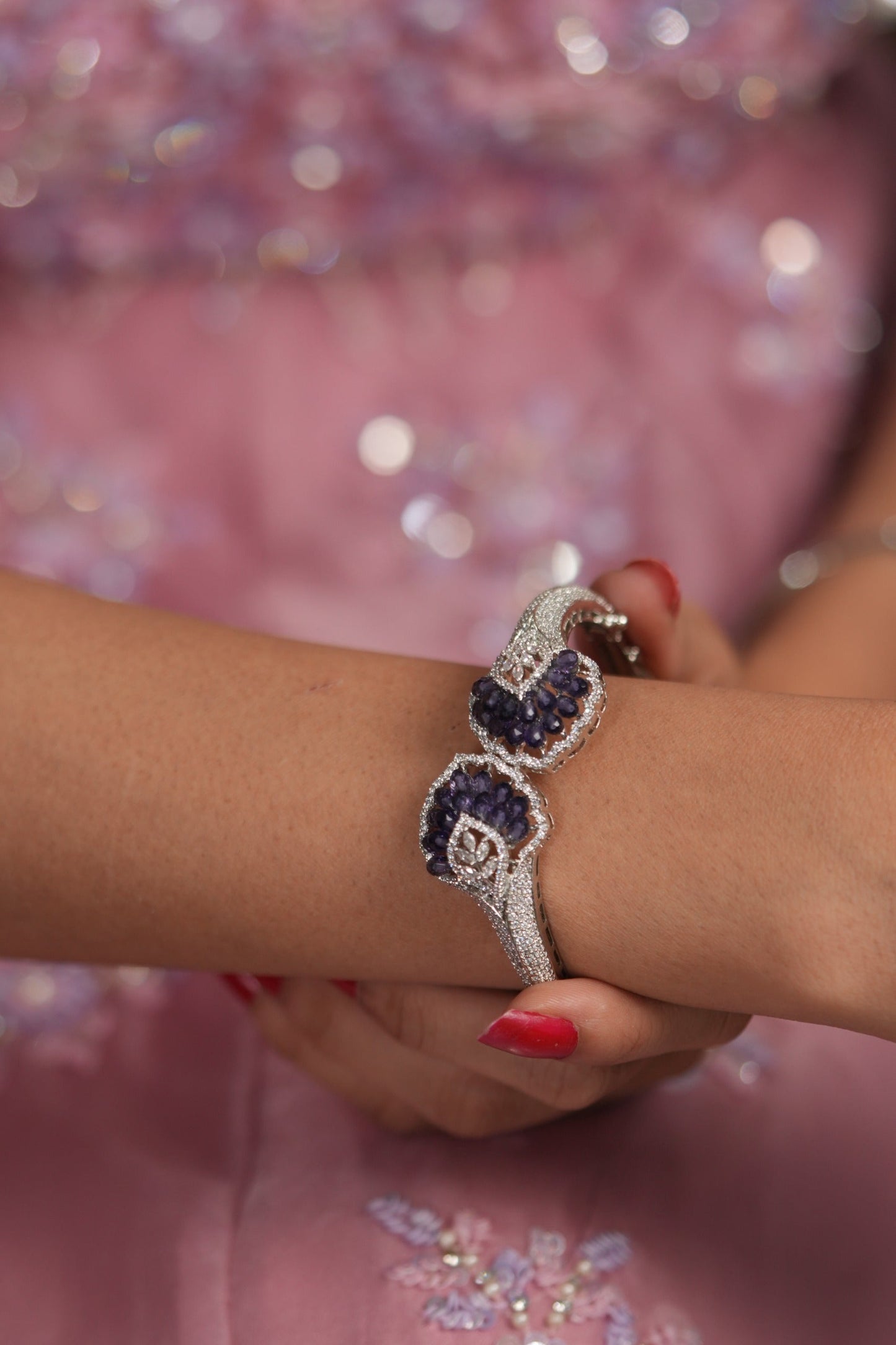 Twin Bloom Pastel Beaded Diamond Openable Bracelet | LaLa Land 2.0