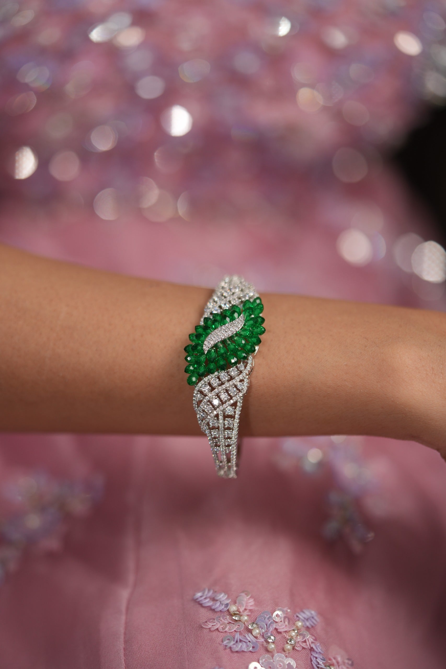 Petaline Grace Pastel Beaded Diamond Openable Bracelet | LaLa Land 2.0