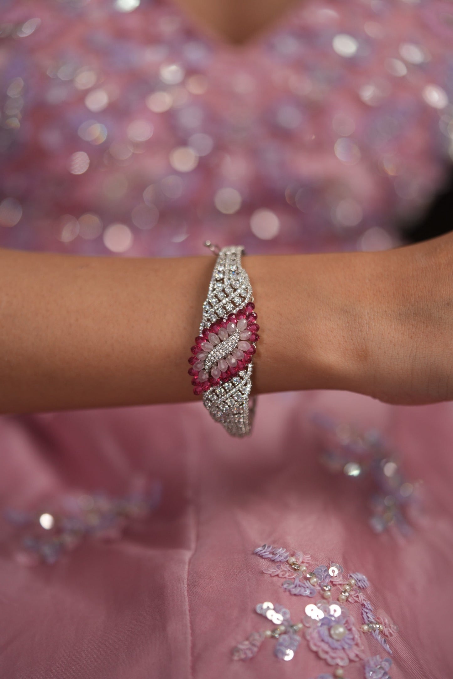 Petaline Grace Pastel Beaded Diamond Openable Bracelet | LaLa Land 2.0