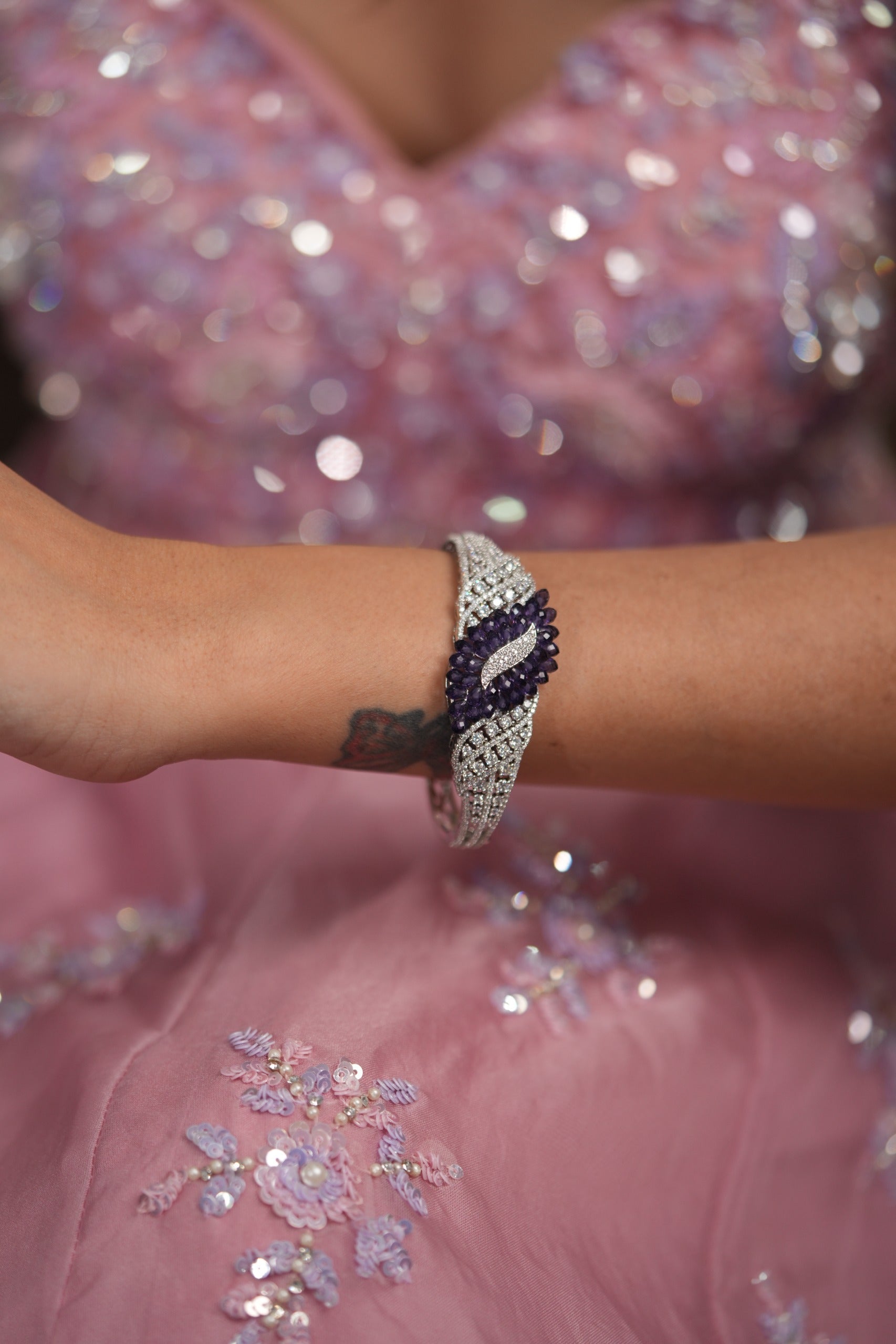 Petaline Grace Pastel Beaded Diamond Openable Bracelet | LaLa Land 2.0