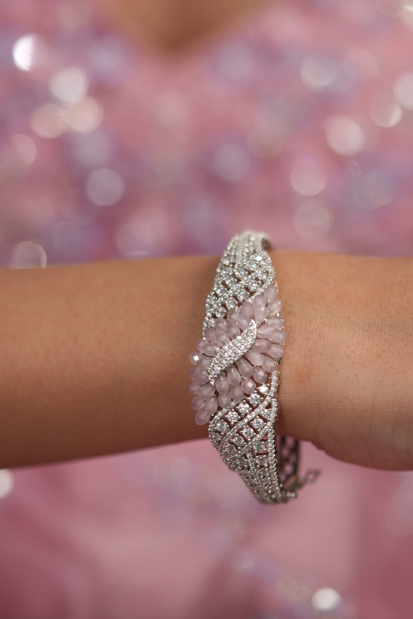 Petaline Grace Pastel Beaded Diamond Openable Bracelet | LaLa Land 2.0