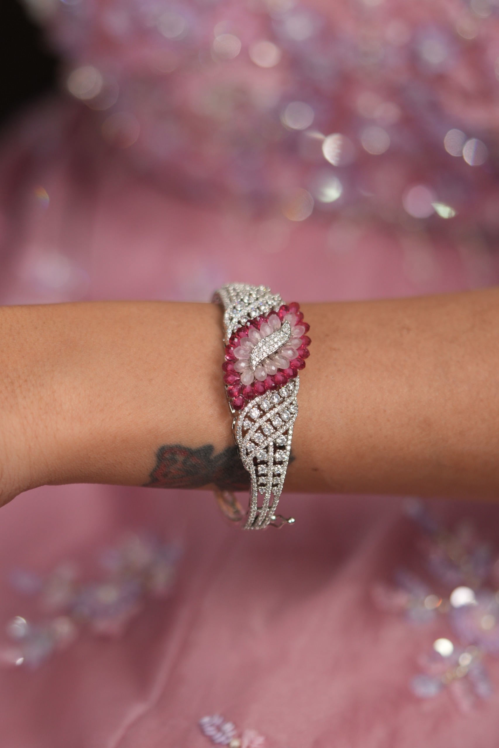 Petaline Grace Pastel Beaded Diamond Openable Bracelet | LaLa Land 2.0