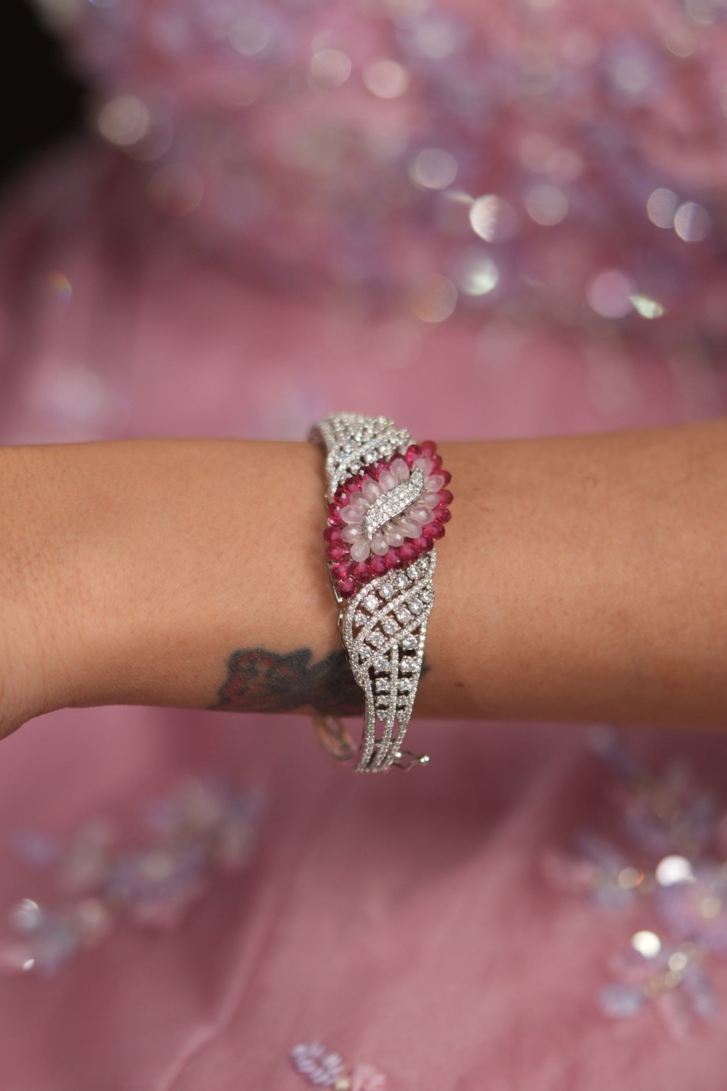 Petaline Grace Pastel Beaded Diamond Openable Bracelet | LaLa Land 2.0