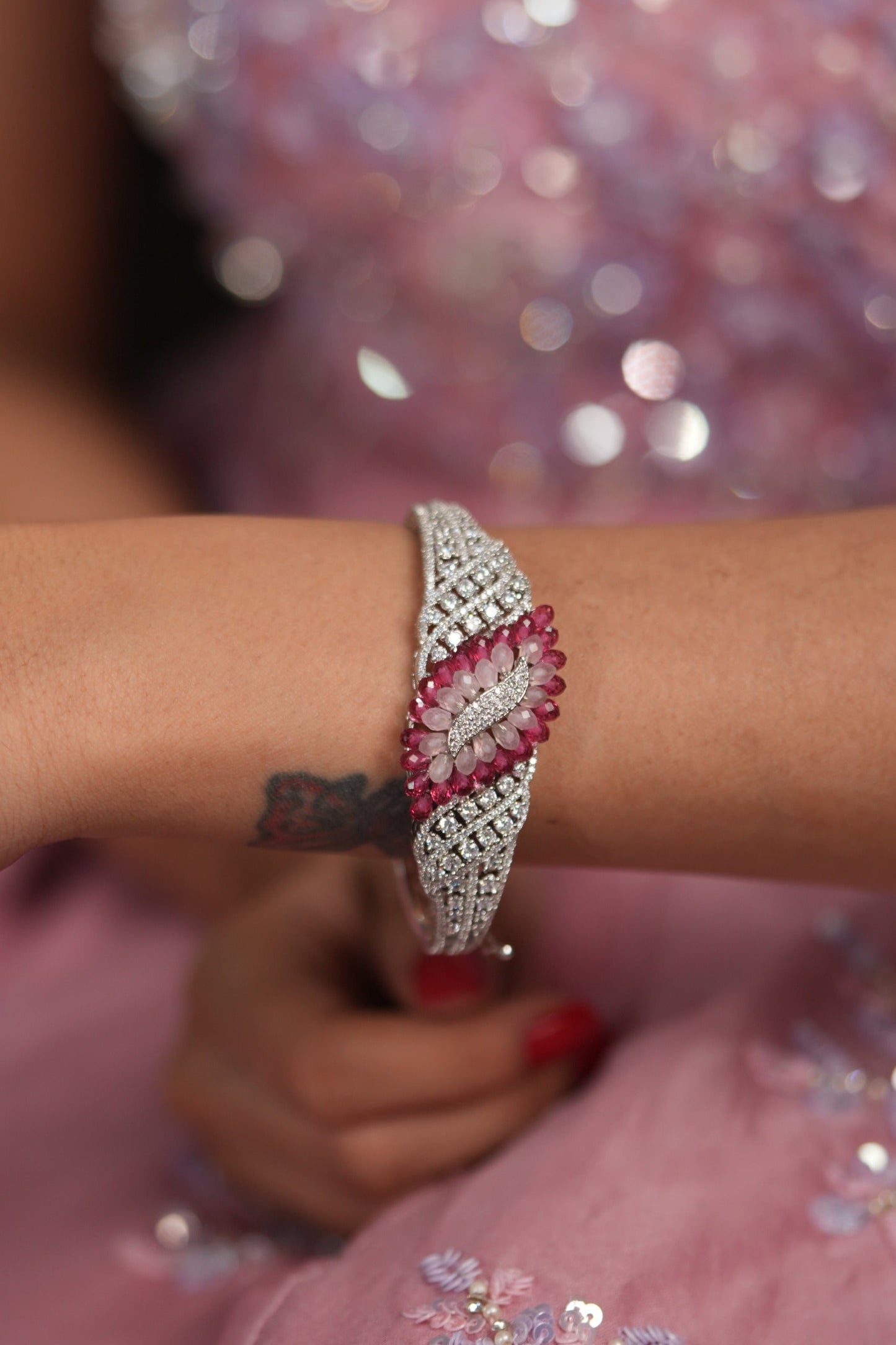 Petaline Grace Pastel Beaded Diamond Openable Bracelet | LaLa Land 2.0