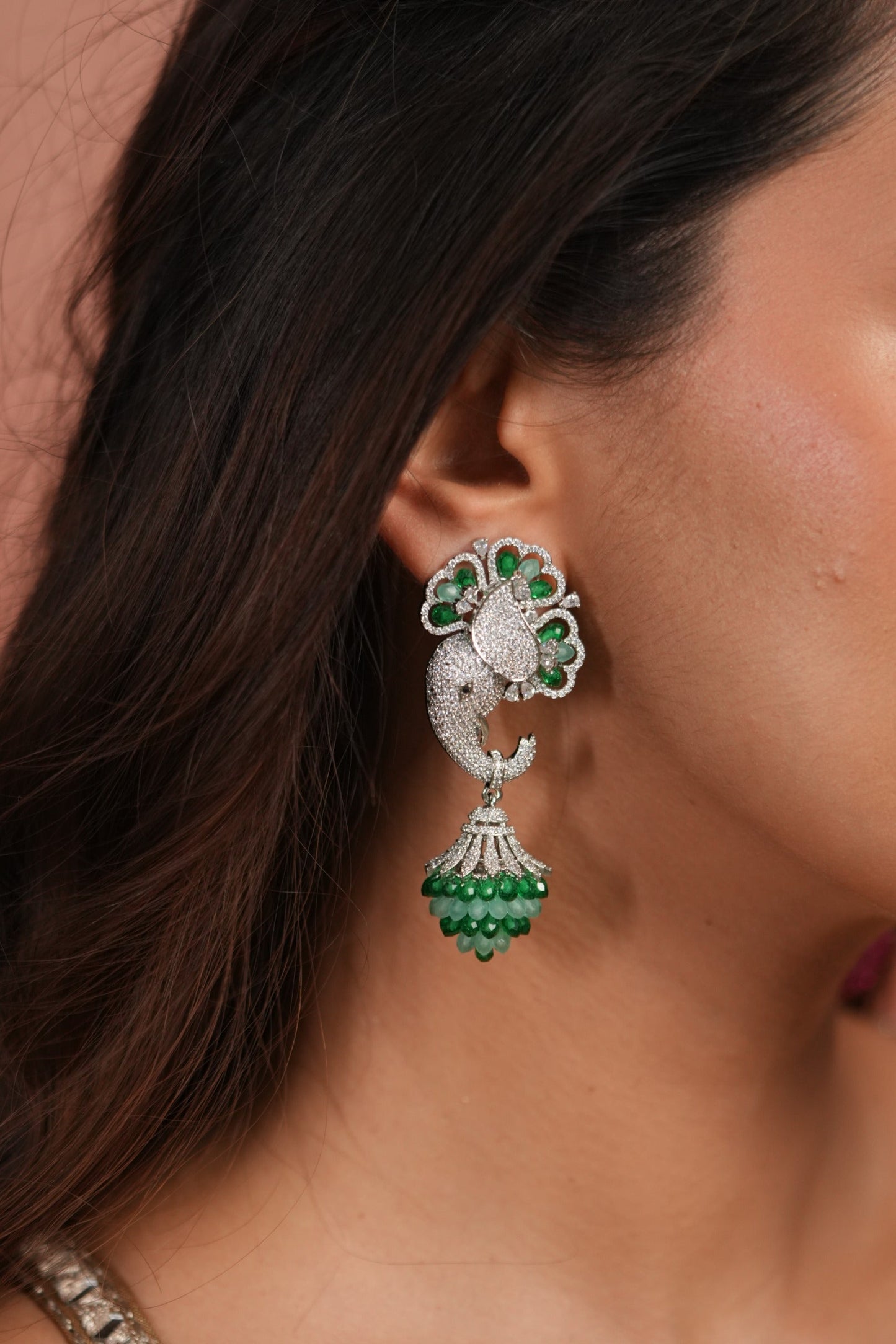 Whimsy Gaja Pastel Beaded Diamond Long Earrings | LaLa Land 2.0