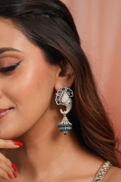 Whimsy Gaja Pastel Beaded Diamond Long Earrings | LaLa Land 2.0