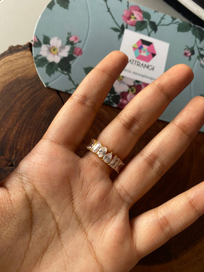 Full 360 MultiSolitaire Diamond Shape Eternity Band Ring