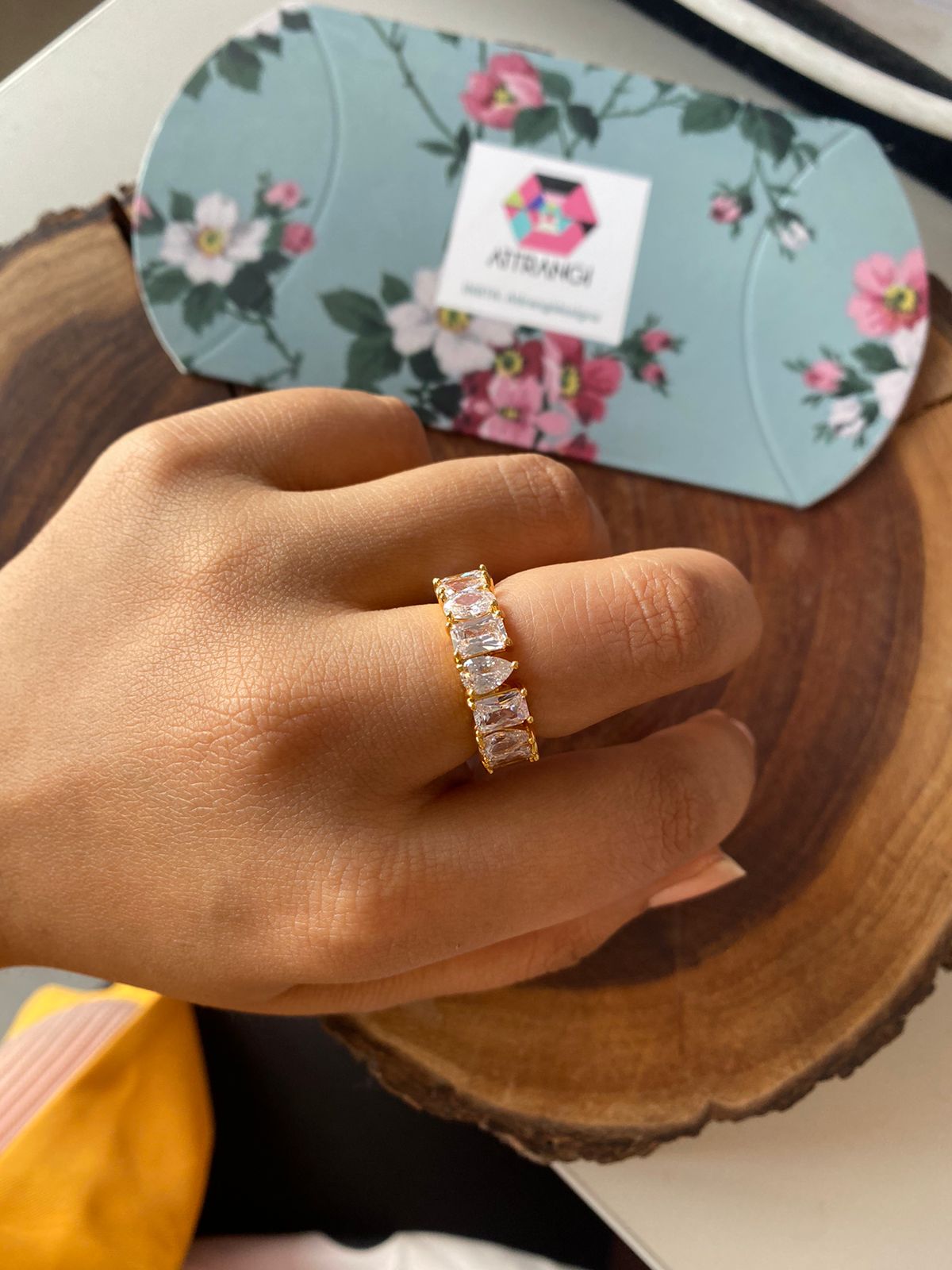 Full 360 MultiSolitaire Diamond Shape Eternity Band Ring