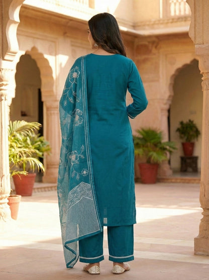 Women’s Embroidered Kurta Set with Dupatta