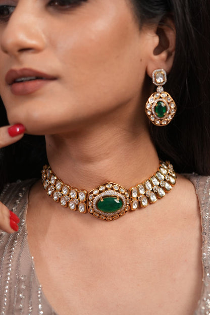 Vijaya Polki Moissanite Statement Choker Set