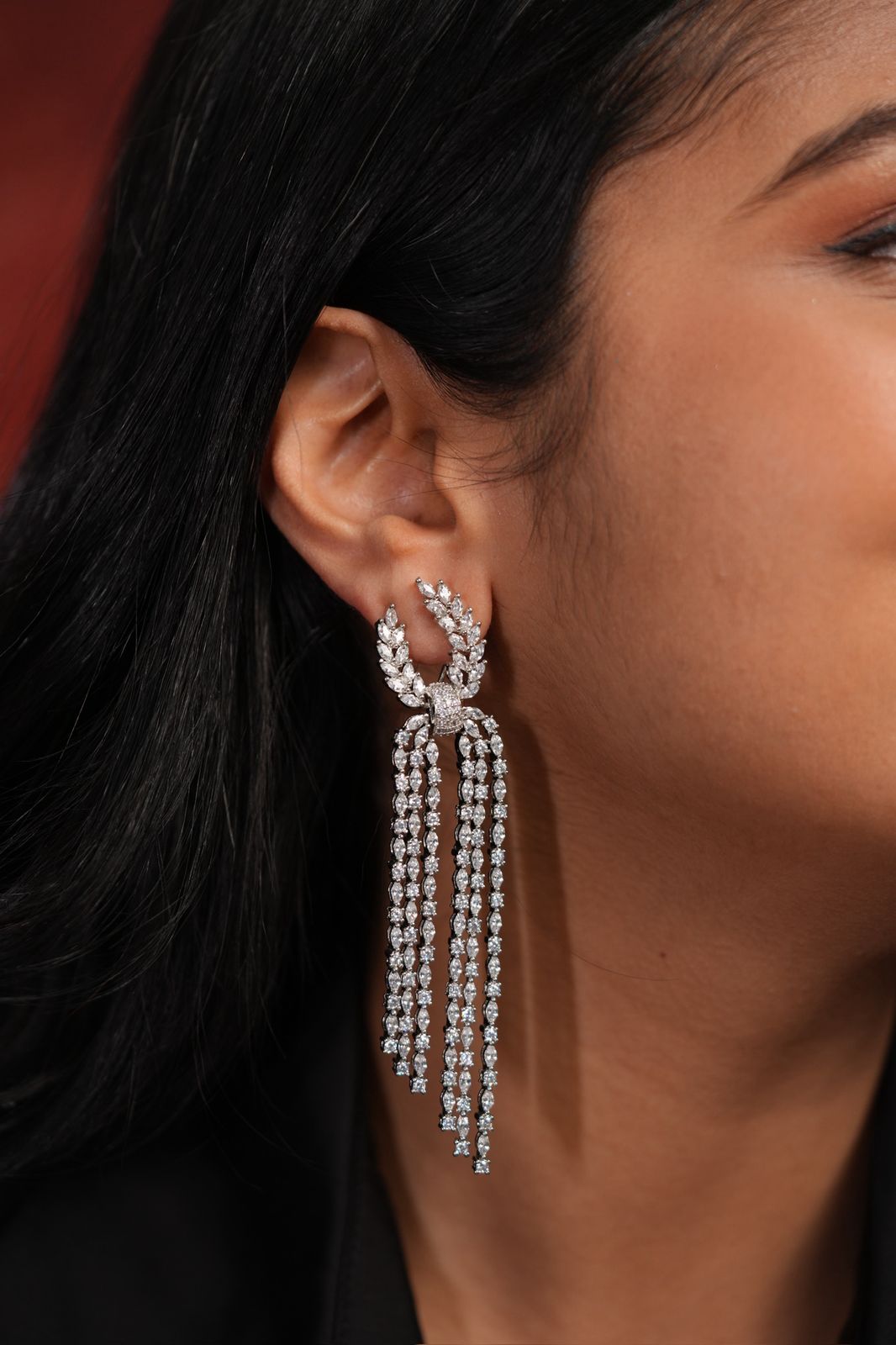 Drama Lama Long Diamond Dangler Earrings