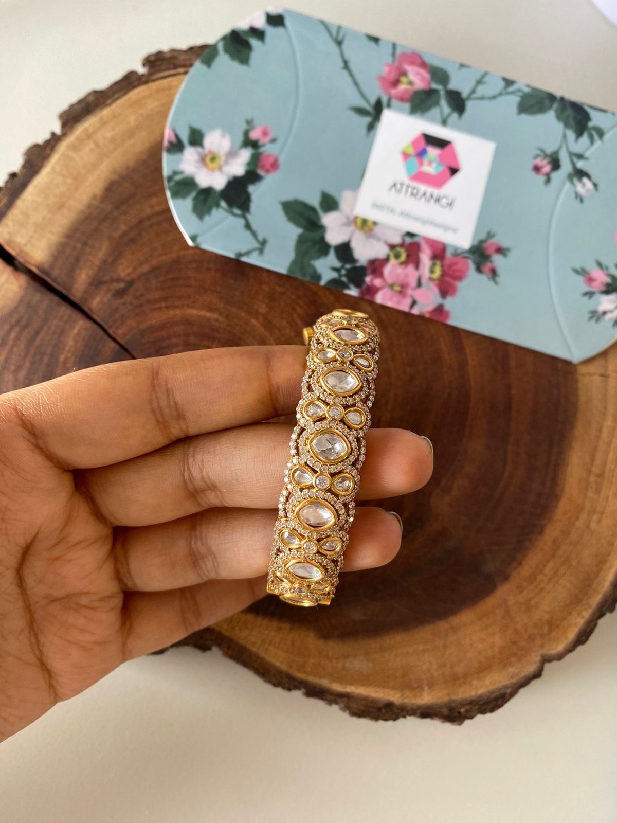 Shailaja Polki Moissanite Mid Sized Kada