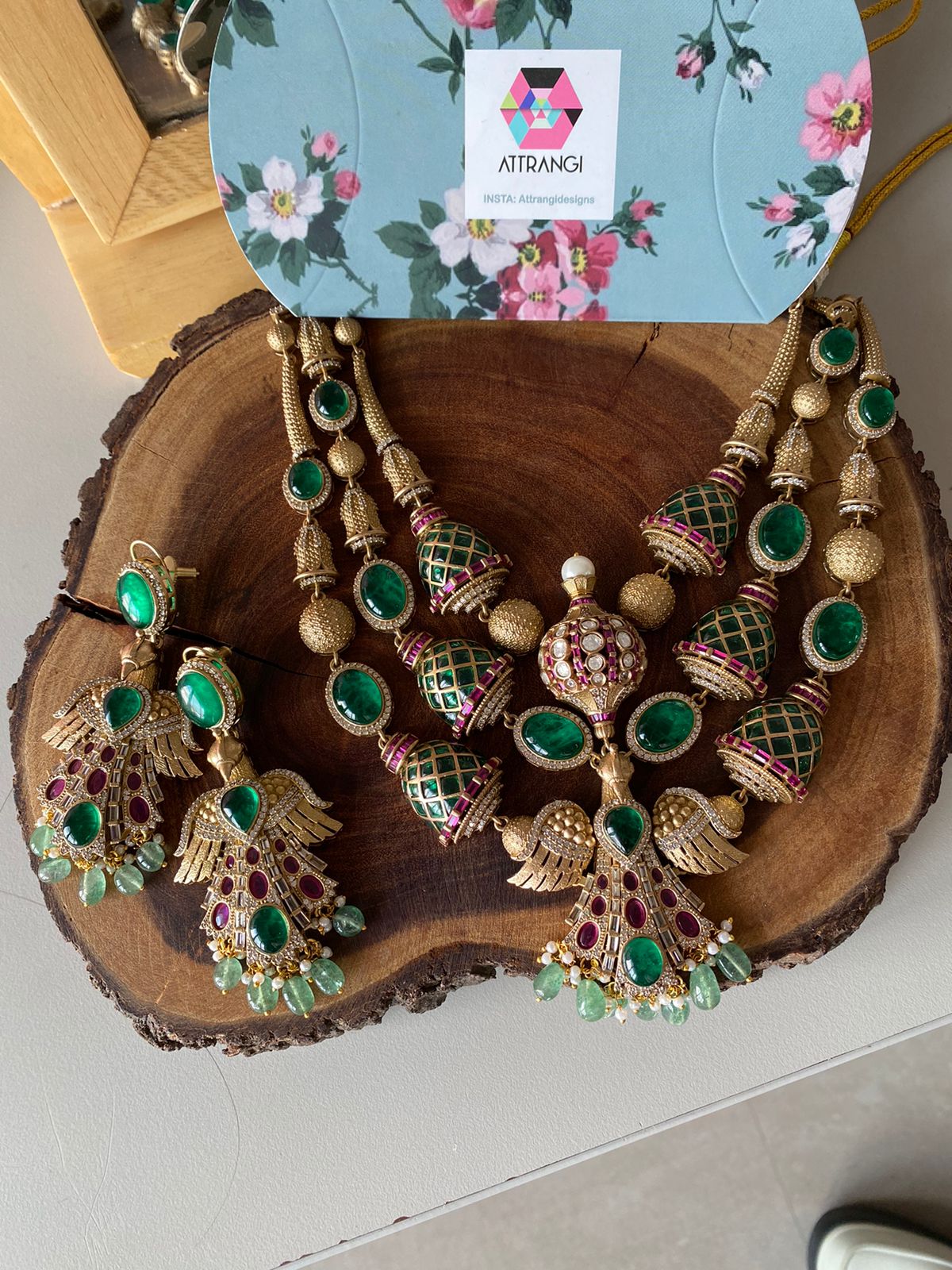 Garuda Designer Polki Indo western Necklace Set