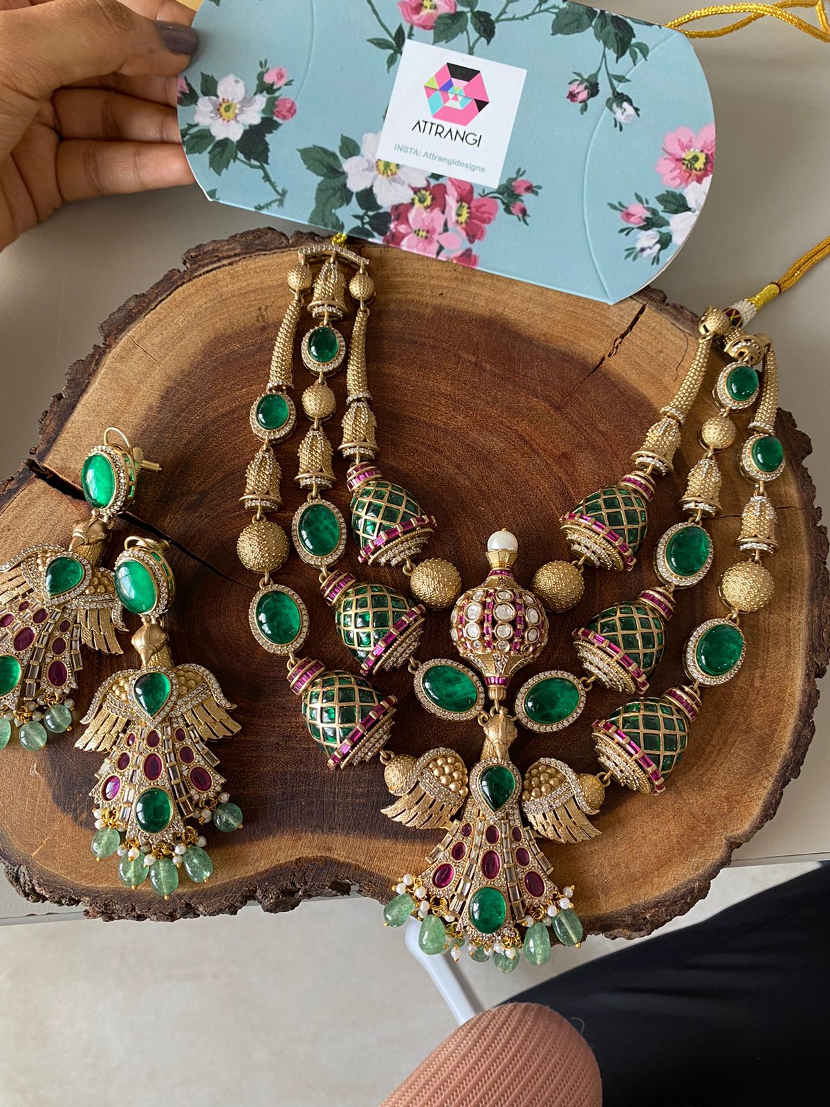 Garuda Designer Polki Indo western Necklace Set