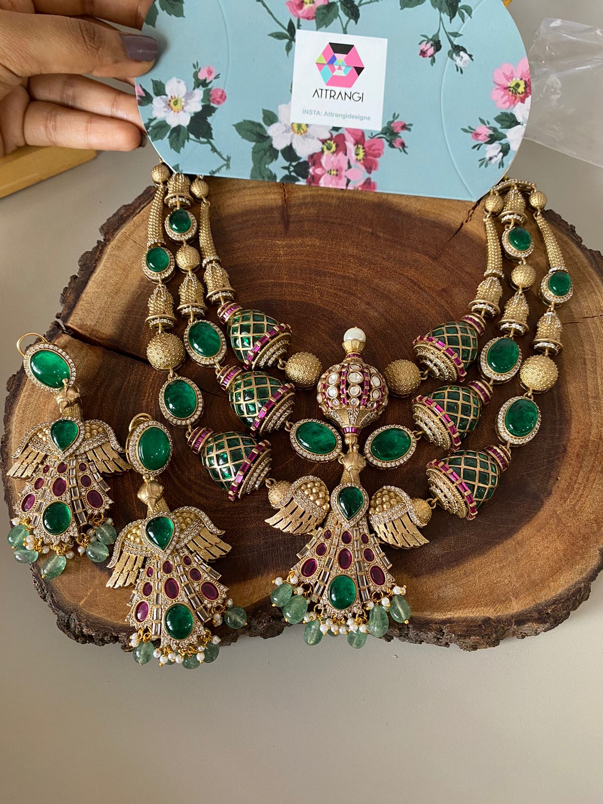 Garuda Designer Polki Indo western Necklace Set