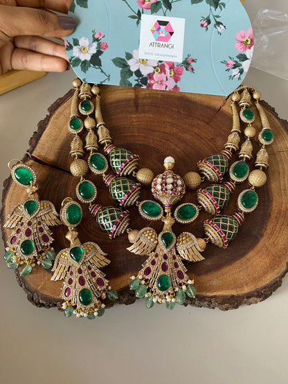 Garuda Designer Polki Indo western Necklace Set