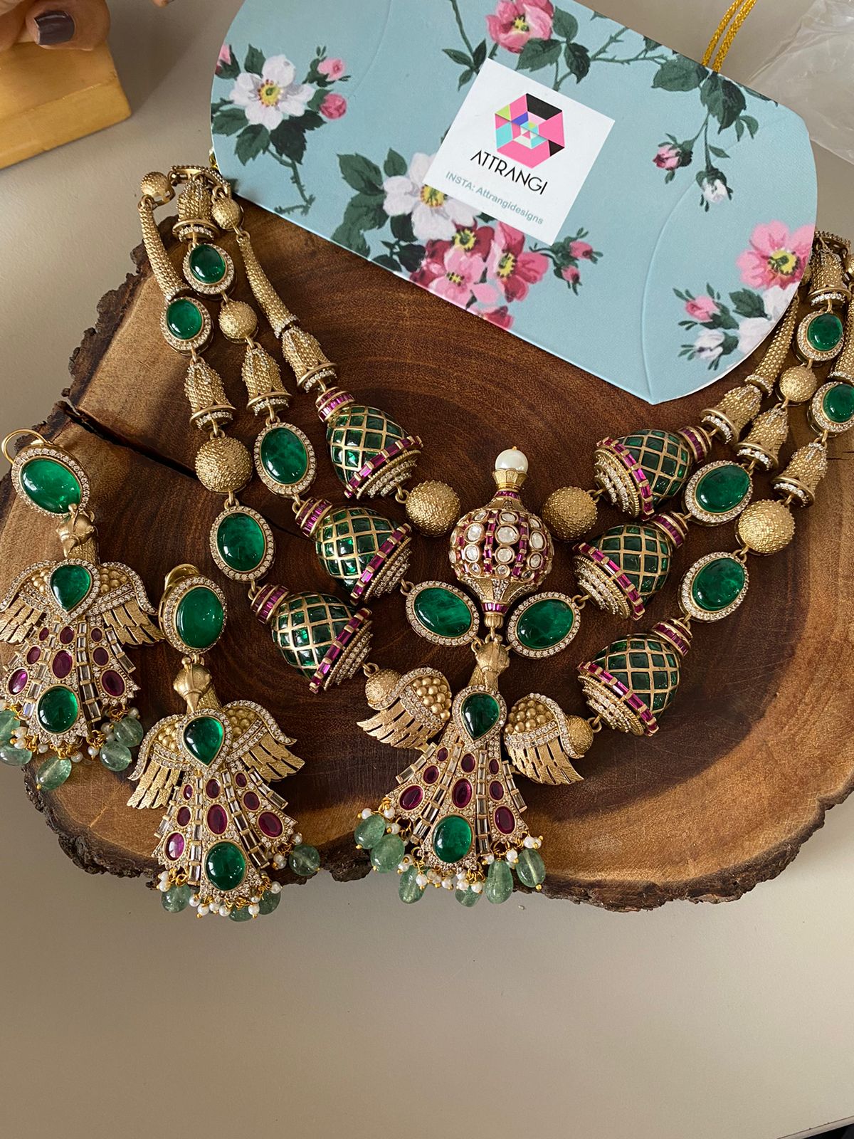Garuda Designer Polki Indo western Necklace Set