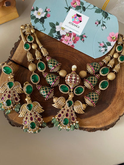 Garuda Designer Polki Indo western Necklace Set
