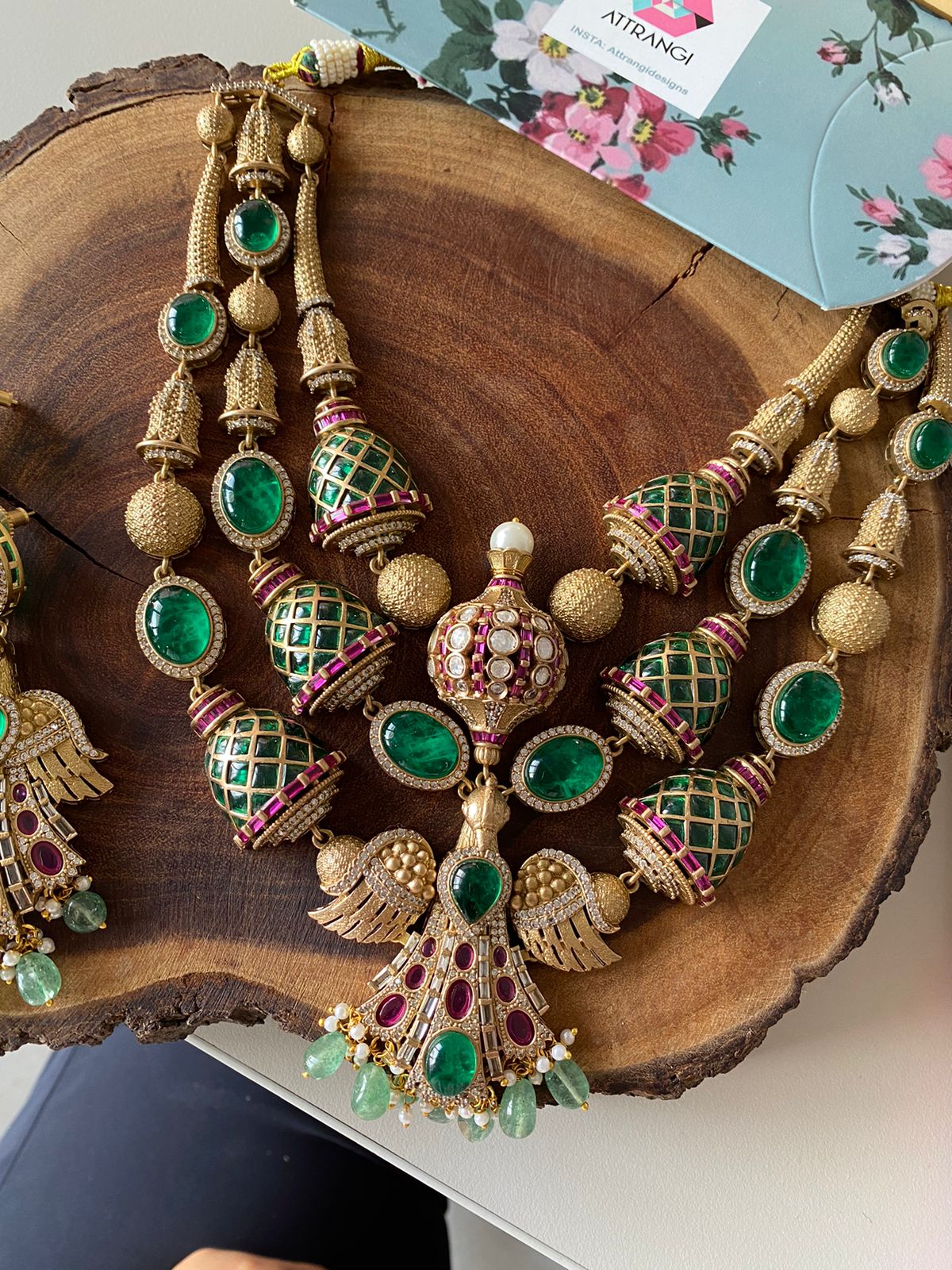 Garuda Designer Polki Indo western Necklace Set