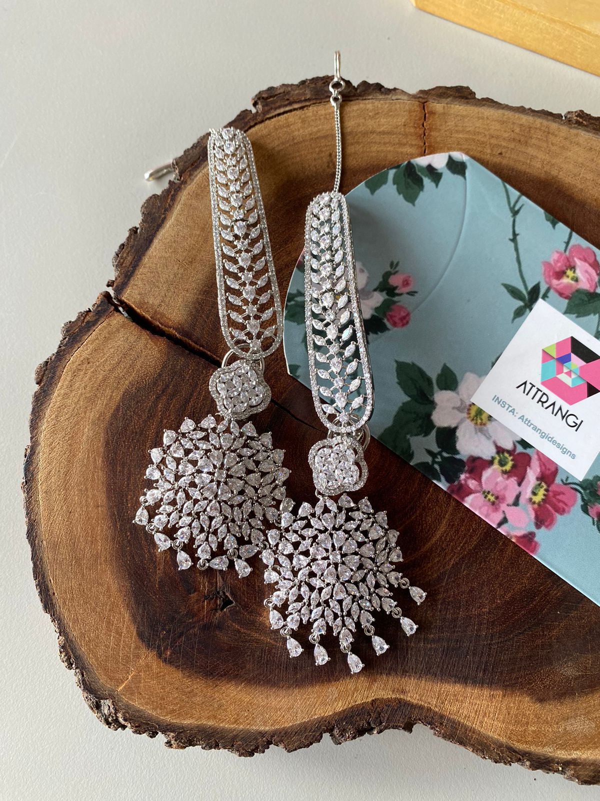 Maria Diamond Earrings with Big Kaanchains | Kannauti