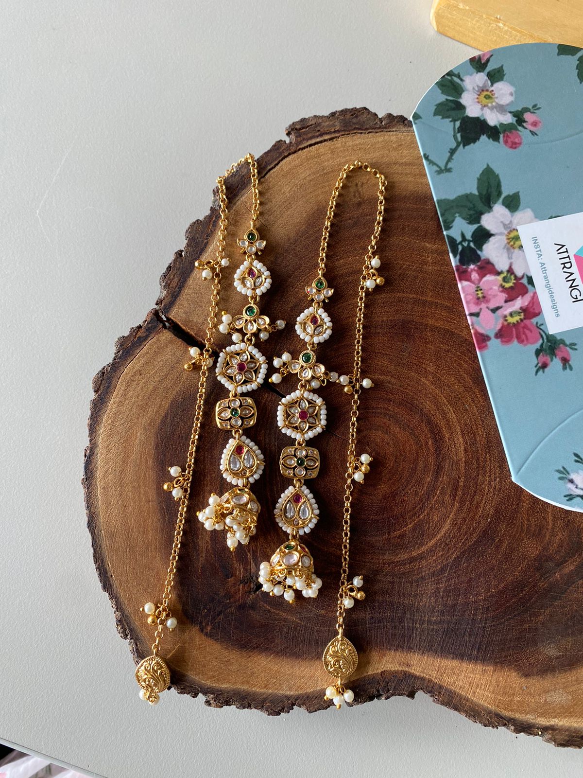 Kashmiri Daali Kannauti Indian delicate long Earrings